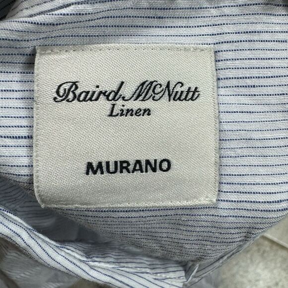 Murano Baird McNutt Linen Button Down Shirt Mens XL Non Iron Blue Long Sleeve - Picture 8 of 11